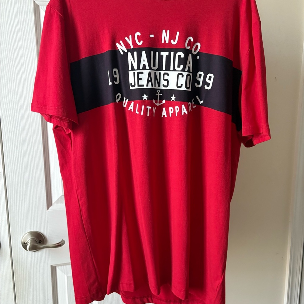 Nautica Red and Black T-shirt